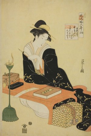 An Elegant Parody of the Six Poetic Immortals by Chobunsai Eishi Oil Painting