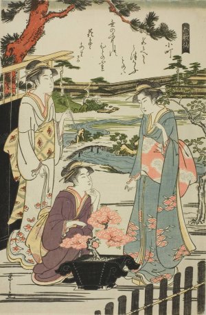 Komachi, from the series 'Six Immortal Poets' by Chobunsai Eishi Oil Painting