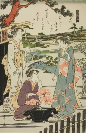Komachi, from the series 'Six Immortal Poets' by Chobunsai Eishi Oil Painting