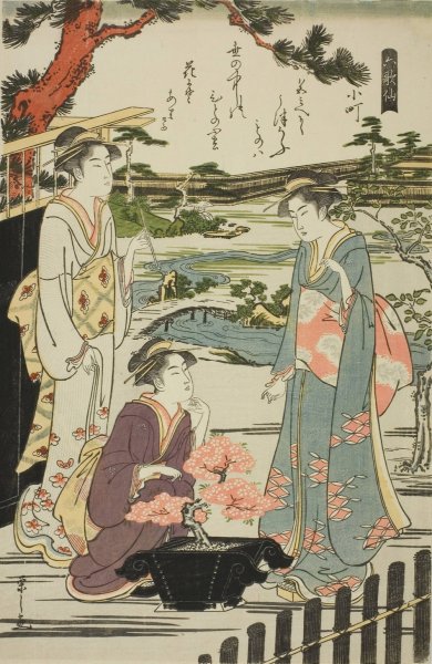 Komachi, from the series 'Six Immortal Poets'  by Chobunsai Eishi - Hand-Painted Oil Painting Reproduction
