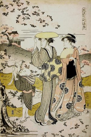 Ono no Komachi Visiting Kiyomizu Temple, from the series The Fashionable Seven Komachi by Chobunsai Eishi Oil Painting