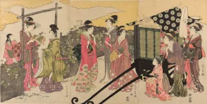 Parody of the Yugao Chapter of the Tale of Genji Oil painting by Chokosai Eisho