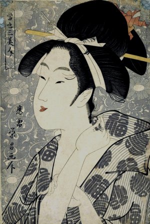 Three Beauties of Our Time by Chokosai Eisho Oil Painting