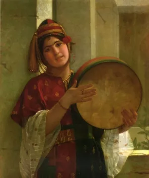 A Young Turkish Woman Oil painting by Christen Brun