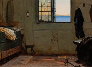 A fisherman's bedroom by Christen Dalsgaard Oil Painting