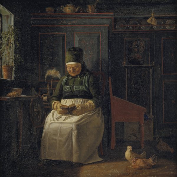 Christmas Morning in a Farmhouse  by Christen Dalsgaard - Hand-Painted Oil Painting Reproduction