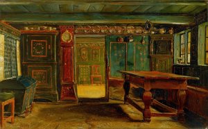 Farmhouse Room near Store Heddinge by Christen Dalsgaard Oil Painting