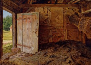 Outhouse interior by Christen Dalsgaard Oil Painting