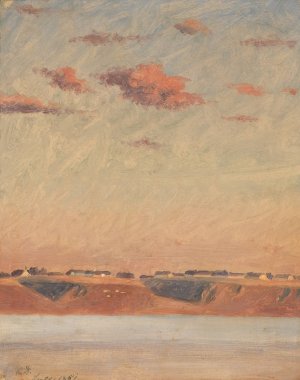The Lim Fjord in Jutland. Study by Christen Dalsgaard Oil Painting