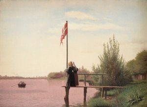 A View from Dosseringen near the Sortedam Lake Looking towards the Suburb Norrebro outside Copenhage… by Christen Kobke Oil Painting