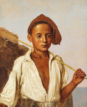 En lille Capridreng by Christen Kobke Oil Painting