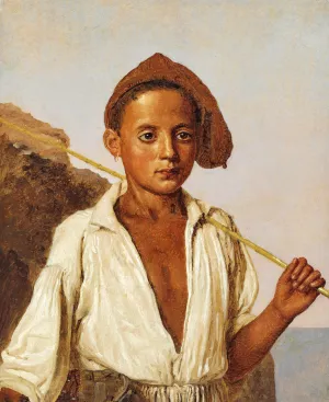 En lille Capridreng by Christen Kobke Oil Painting