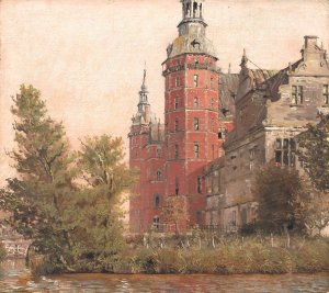 Frederiksborg Castle seen from the Northwest. Study by Christen Kobke Oil Painting