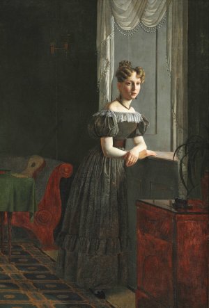 Portraet af kunstnerens soster Conradine Kobke by Christen Kobke Oil Painting