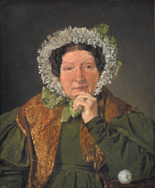 Portrait of the Artist's Mother, Cecilia Margrethe Kobke, nee Petersen  by Christen Kobke - Hand-Painted Oil Painting Reproduction