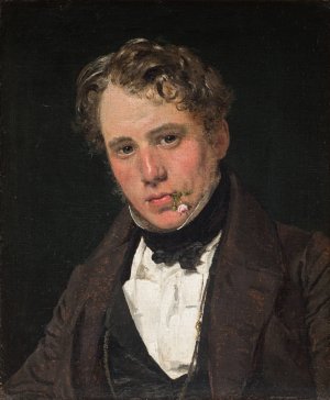 Portrait of the Painter Wilhelm Marstrand by Christen Kobke Oil Painting