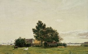 Section near the Lime Kiln with a View towards Copenhagen by Christen Kobke Oil Painting
