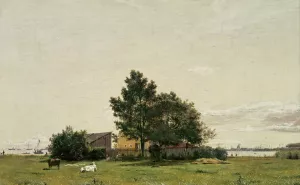 Section near the Lime Kiln with a View towards Copenhagen by Christen Kobke Oil Painting