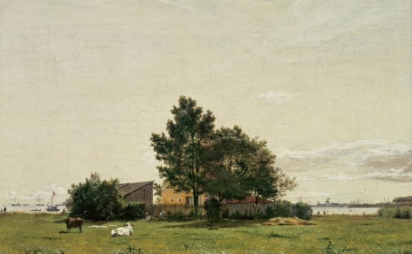 Section near the Lime Kiln with a View towards Copenhagen  by Christen Kobke - Hand-Painted Oil Painting Reproduction