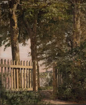The Garden Gate of the Artist's Home at Blegdammen by Christen Kobke Oil Painting