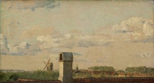 View from a Window in Toldbodvej Looking Towards the Citadel in Copenhagen by Christen Kobke Oil Painting