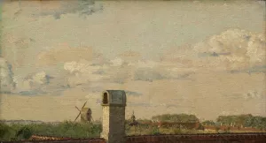 View from a Window in Toldbodvej Looking Towards the Citadel in Copenhagen by Christen Kobke Oil Painting