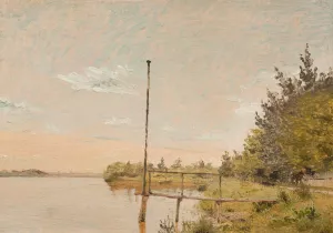 View from Dosseringen near the Sortedam Lake Looking Towards Norrebro. Study by Christen Kobke Oil Painting