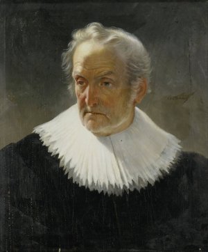 An old Man in 17th-century Dress by Christiaan Julius Lodewijk Portman Oil Painting