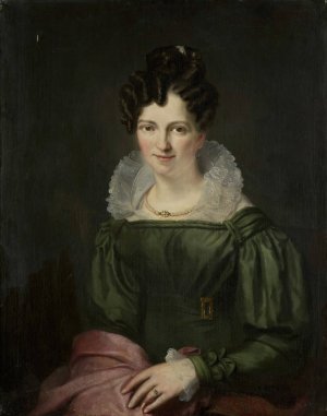 Portrait of Maria Christina Nijssen, Wife of Anthonie van der Hout by Christiaan Julius Lodewijk Portman Oil Painting