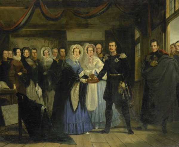 The Princess of Orange Receiving Alexander II  by Christiaan Julius Lodewijk Portman - Hand-Painted Oil Painting Reproduction