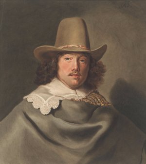 Portret van Abraham Velters by Christiaan Kramm Oil Painting