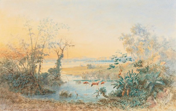 Lago De Valencia, Venezuela  by Christian Anton Goering - Hand-Painted Oil Painting Reproduction