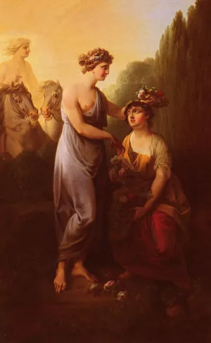 Flora and Ceres by Christian August Lorentzen - Oil Painting Reproduction
