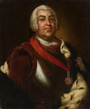 Portrait of Augustus III the Saxon, King of Poland by Christian Benjamin Muller Oil Painting