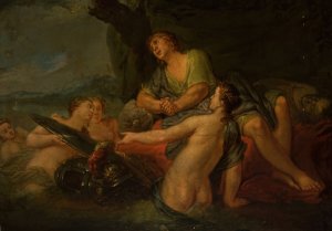 Mythological Scene by Christian Bernhard Rode Oil Painting