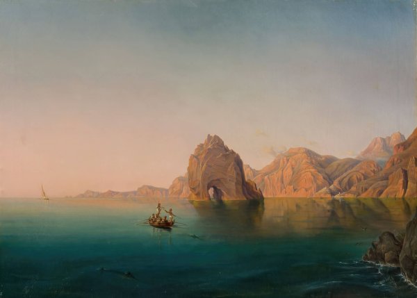 Main Product Photo of Swordfish fishing off Capri  Painting by Christian Frederik Ferdinand Thoming