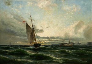 Seascape by Christian Fredrik Svensson Oil Painting