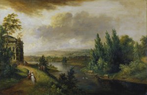 Schonbusch Castle near Aschaffenburg by Christian Georg Schutz The Elder Oil Painting