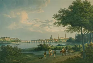 View of Dresden by Christian Gottlieb Hammer Oil Painting
