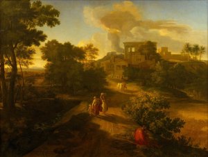 Heroic Landscape, With Hagar And Ishmael by Christian Gottlieb Schick Oil Painting