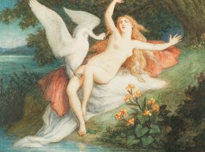 Leda with the Swan by Christian Griepenkerl Oil Painting