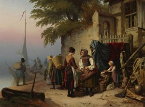 The Fortune Teller by Christian Grothe Oil Painting