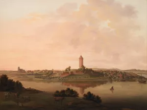 Prospekt af Vordingborg Oil painting by Christian Heinrich Grosch