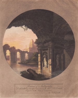 Ruins of Antiquity. Dedicated to Clemens by Christian Heinrich Grosch Oil Painting