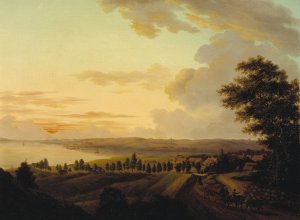 Sjaellandsk landskab, aften by Christian Heinrich Grosch Oil Painting