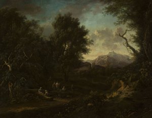 Landscape by Christian Hilfgott Brand Oil Painting