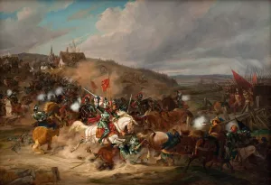 Daniel Rantzau Bemaegtiger Sig Tureby Bro I Skane Under Syvarskrigen 1563-1570 by Christian Holm Oil Painting