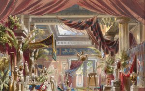An elaborate Roman atrium by Christian Jank Oil Painting