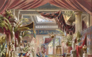 An elaborate Roman atrium by Christian Jank Oil Painting