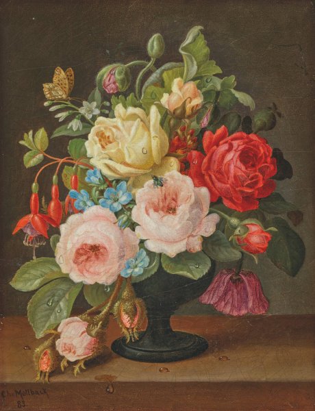 Main Product Photo of Floral still life  Painting by Christian Juel Mollback